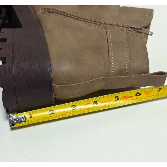 Eurosoft bv Sofft Ariva Side Buckle Ruched Boots Chunky Sz 9.5 Stone Brown $89 - Picture 10 of 12